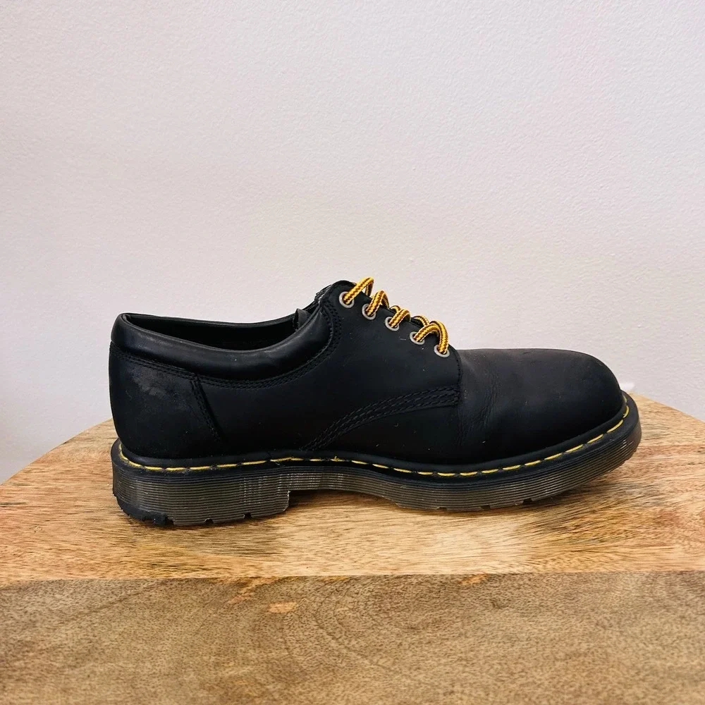 Dr. Martens 5 Eyed Black Leather Platform Oxford Lace-Up Shoes Men's 12 24045